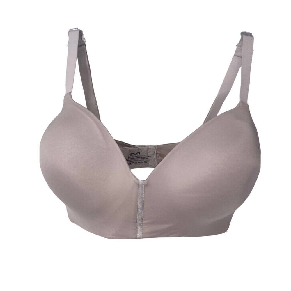 Maidenform Bra Size 34D White Wireless Lightly Padded Back Closure Bra Comfort